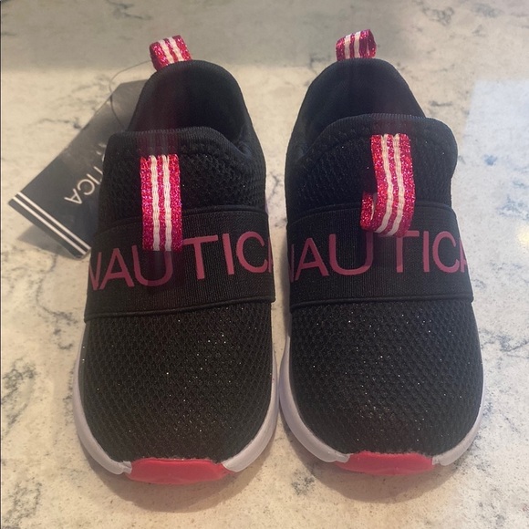 Nautica Other - Nautica Tuva Toddler Sneakers Black Glitter Mesh Size 6